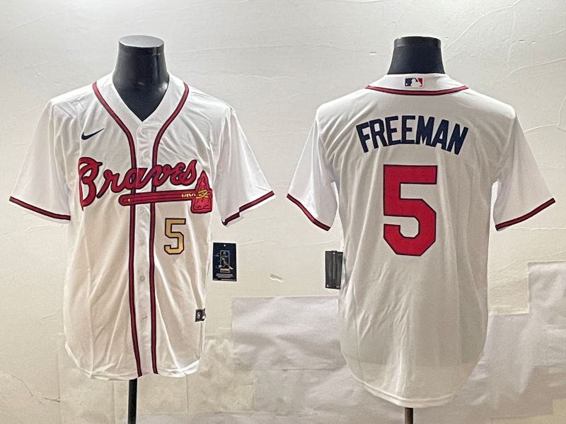 Men Atlanta Braves #5 Freeman White Game 2025 Nike MLB Jersey style 4